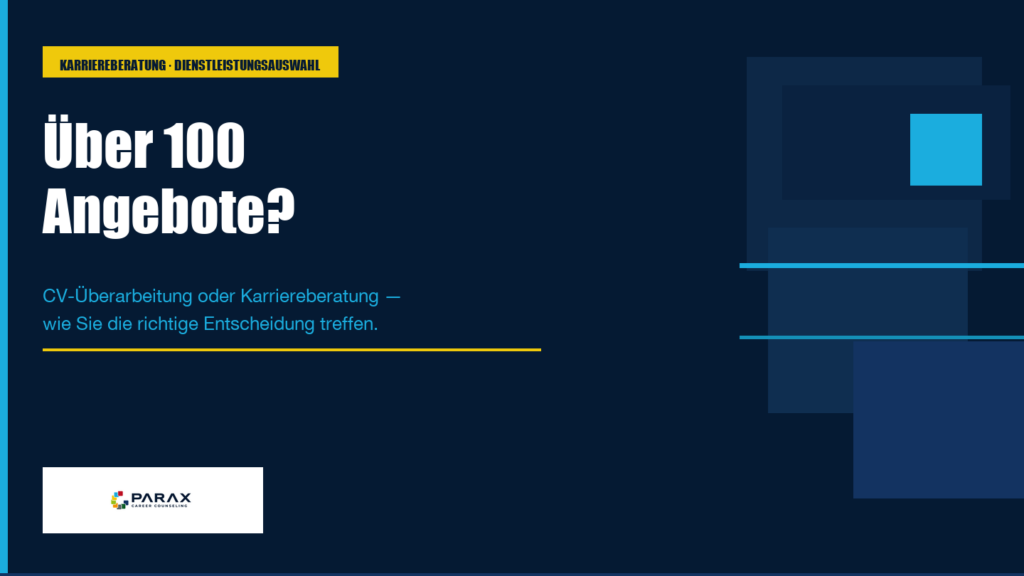 Über 100 Angebote — wie die richtige Entscheidung treffen. PARAX Cover